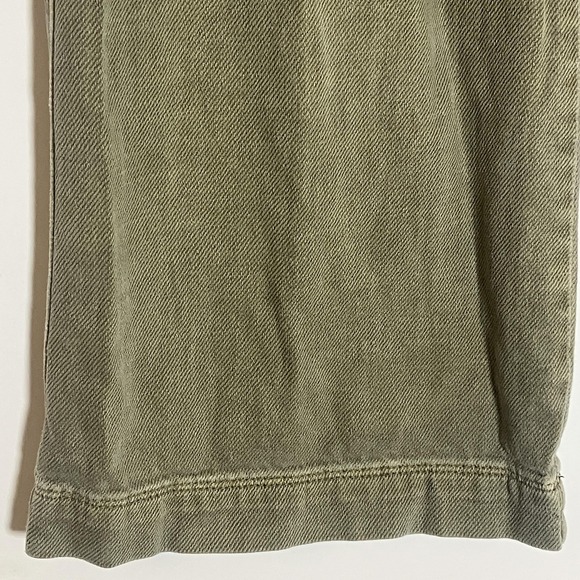 Tractr Pants Girls 12 Olive Green Pleated Wide Leg Cotton Twill Chino Modern L - Picture 5 of 16